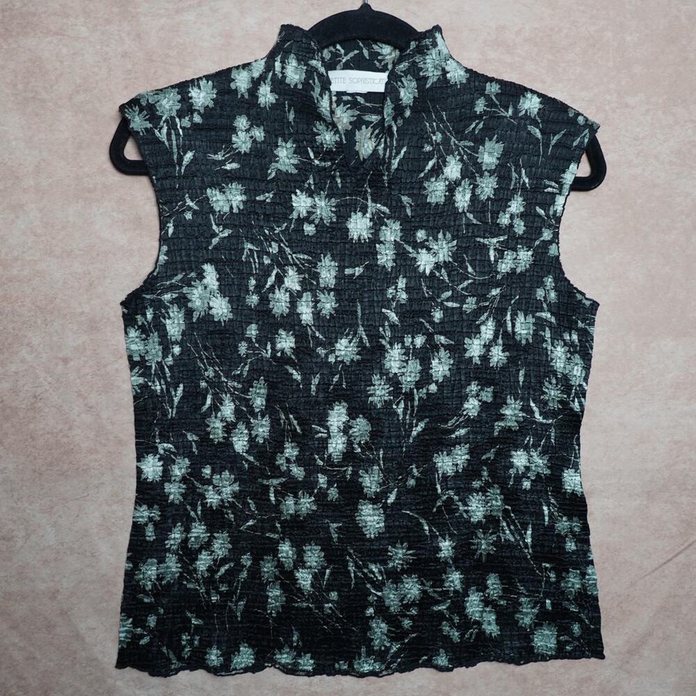 Petite Sophisticate Crinkle Floral Tank Small